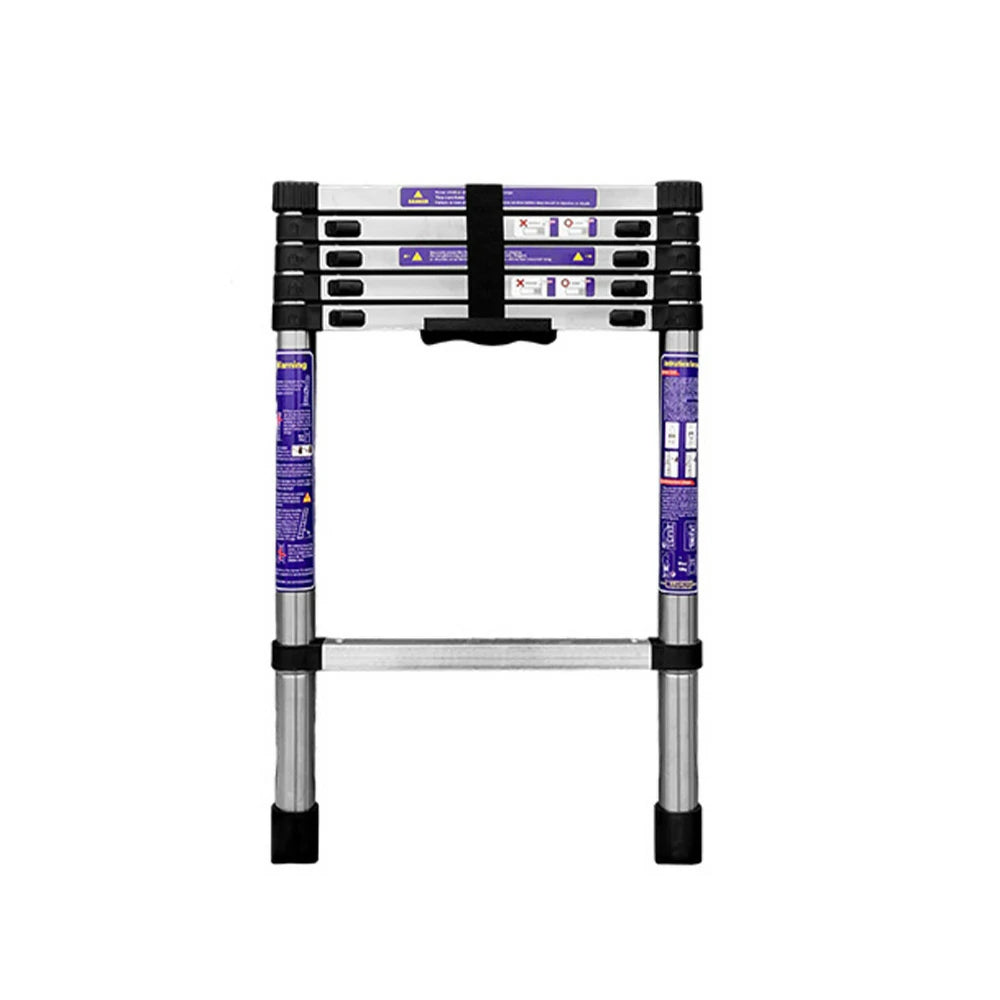 GROVIA Stainless Steel Telescopic Ladder 6/7/8 Step - Anti-Slip Base, Reinforced Frame, Foldable & Portable Design