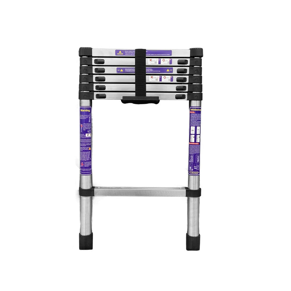GROVIA Stainless Steel Telescopic Ladder 6/7/8 Step - Anti-Slip Base, Reinforced Frame, Foldable & Portable Design
