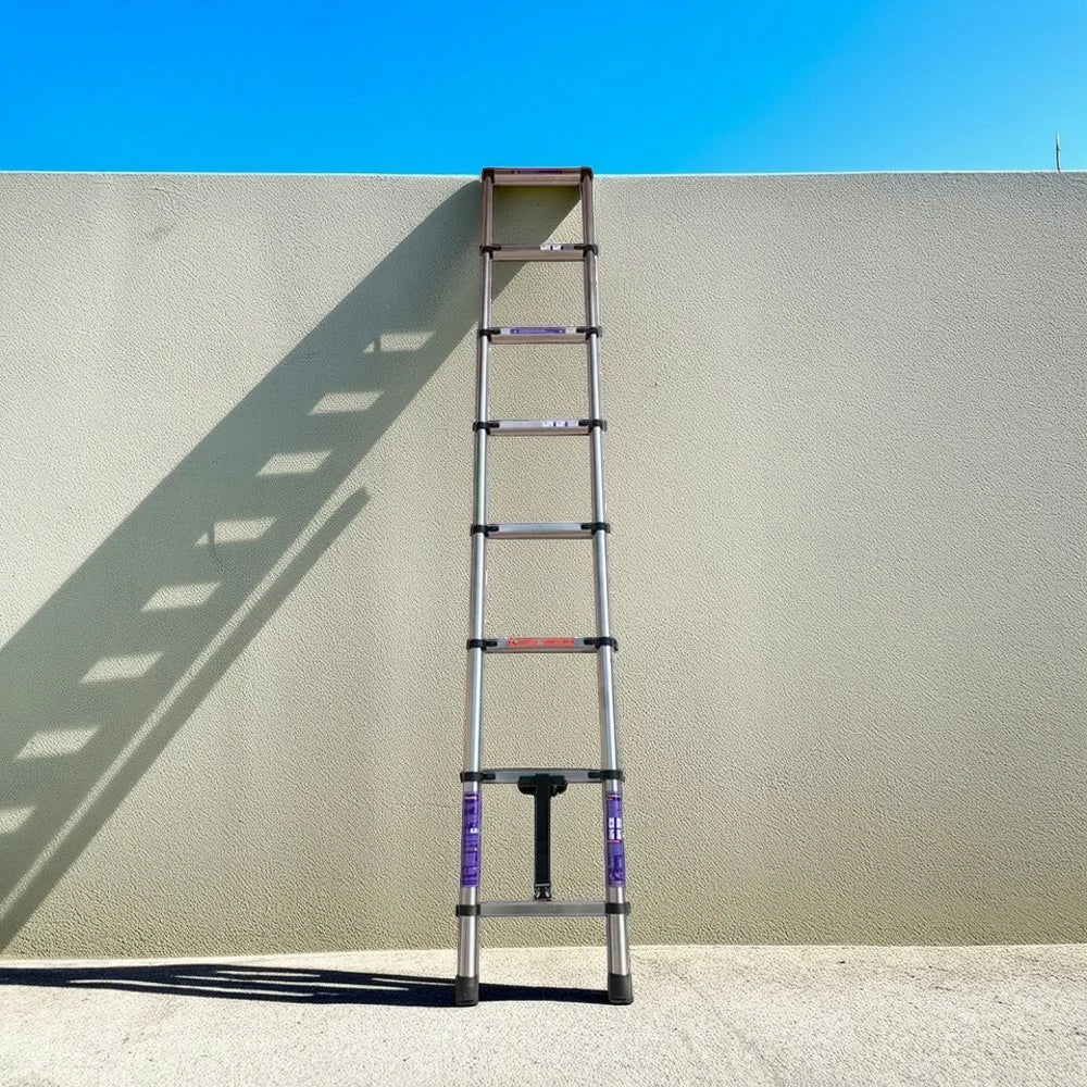 GROVIA Stainless Steel Telescopic Ladder 6/7/8 Step - Anti-Slip Base, Reinforced Frame, Foldable & Portable Design