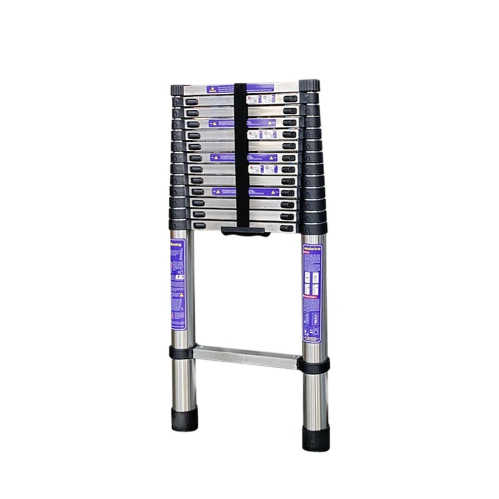 GROVIA Stainless Steel Telescopic Ladder 6/7/8 Step - Anti-Slip Base, Reinforced Frame, Foldable & Portable Design
