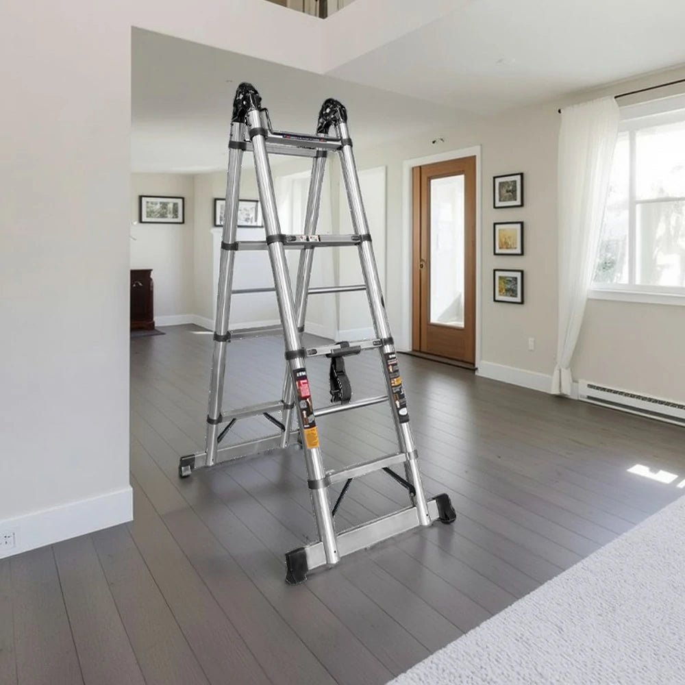 GROVIA Stainless Steel Multi-Purpose Joint Ladder 4/5/8 Step - Anti-Slip Design, Foldable & Heavy-Duty Frame
