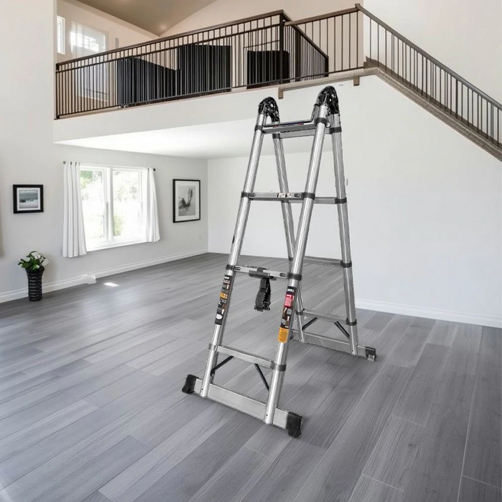 GROVIA Stainless Steel Multi-Purpose Joint Ladder 4/5/8 Step - Anti-Slip Design, Foldable & Heavy-Duty Frame