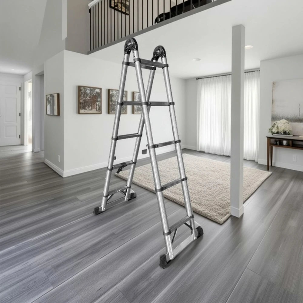 GROVIA Stainless Steel Multi-Purpose Joint Ladder 4/5/8 Step - Anti-Slip Design, Foldable & Heavy-Duty Frame