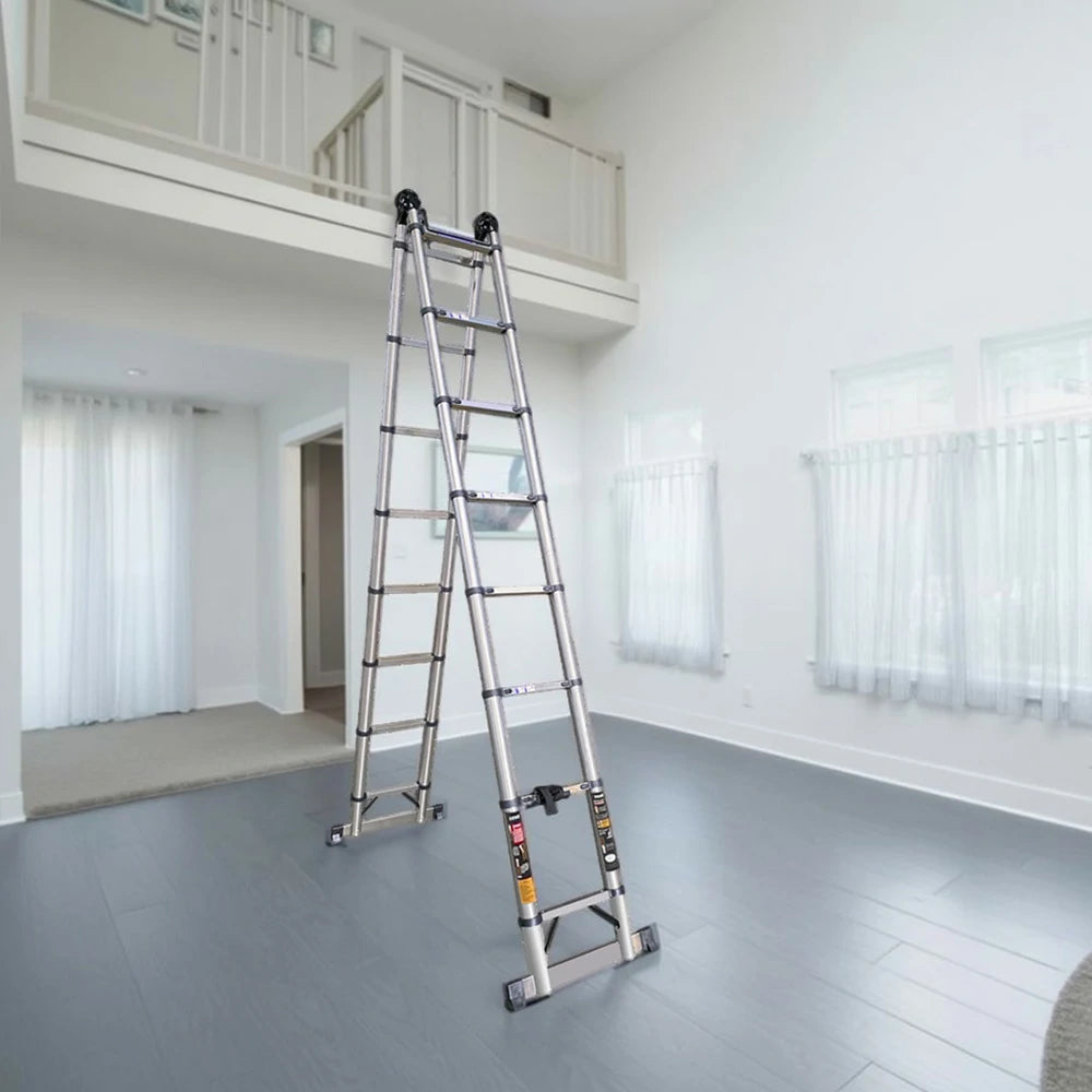 GROVIA Stainless Steel Multi-Purpose Joint Ladder 4/5/8 Step - Anti-Slip Design, Foldable & Heavy-Duty Frame