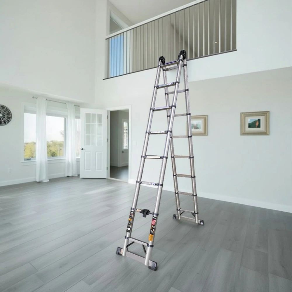 GROVIA Stainless Steel Multi-Purpose Joint Ladder 4/5/8 Step - Anti-Slip Design, Foldable & Heavy-Duty Frame
