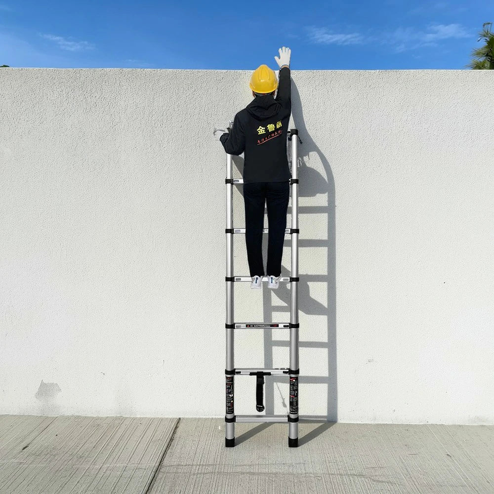 GROVIA Aluminium Telescopic Ladder 7/9 Step - Lightweight, Anti-Slip Base, Foldable & Space-Saving Design