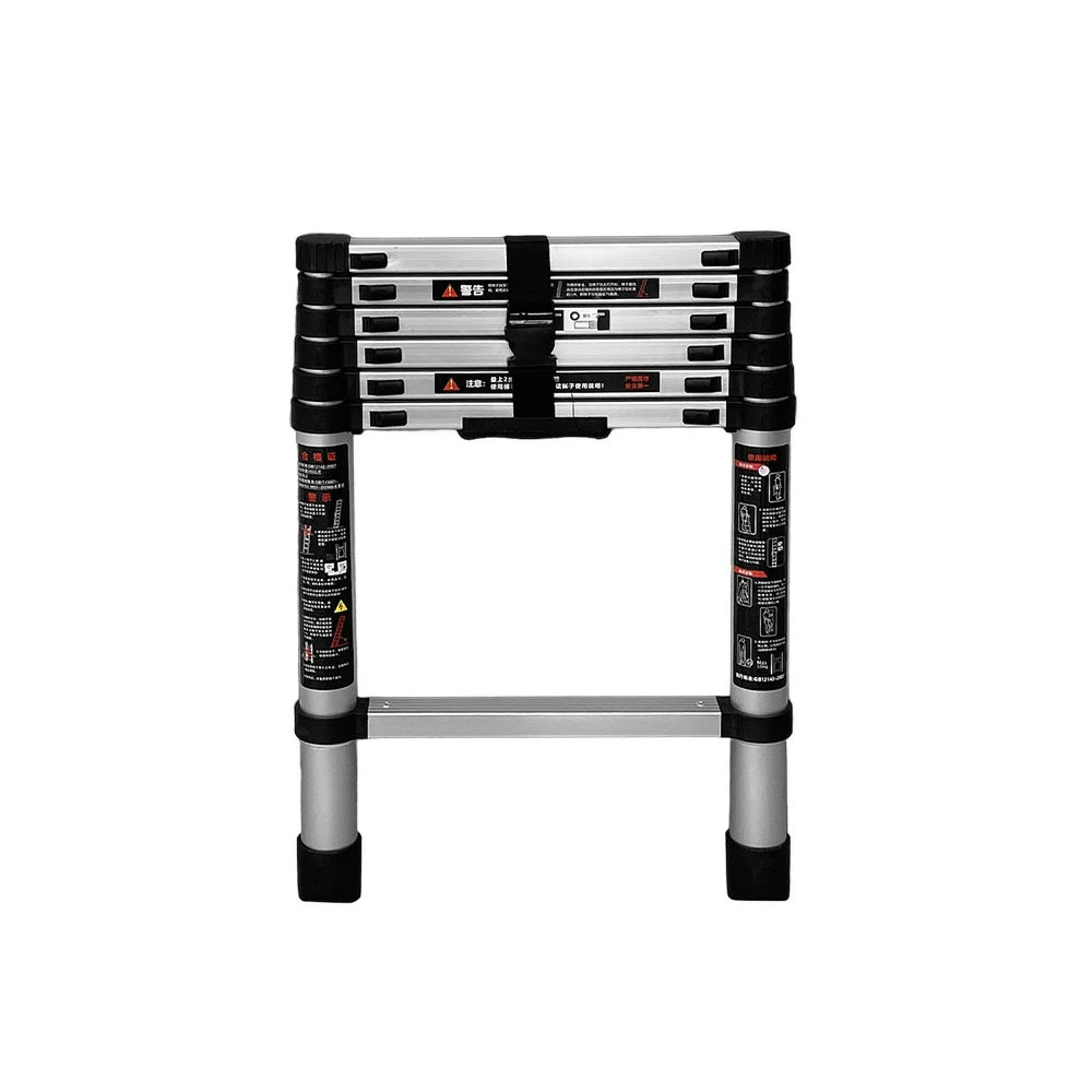 GROVIA Aluminium Telescopic Ladder 7/9 Step - Lightweight, Anti-Slip Base, Foldable & Space-Saving Design
