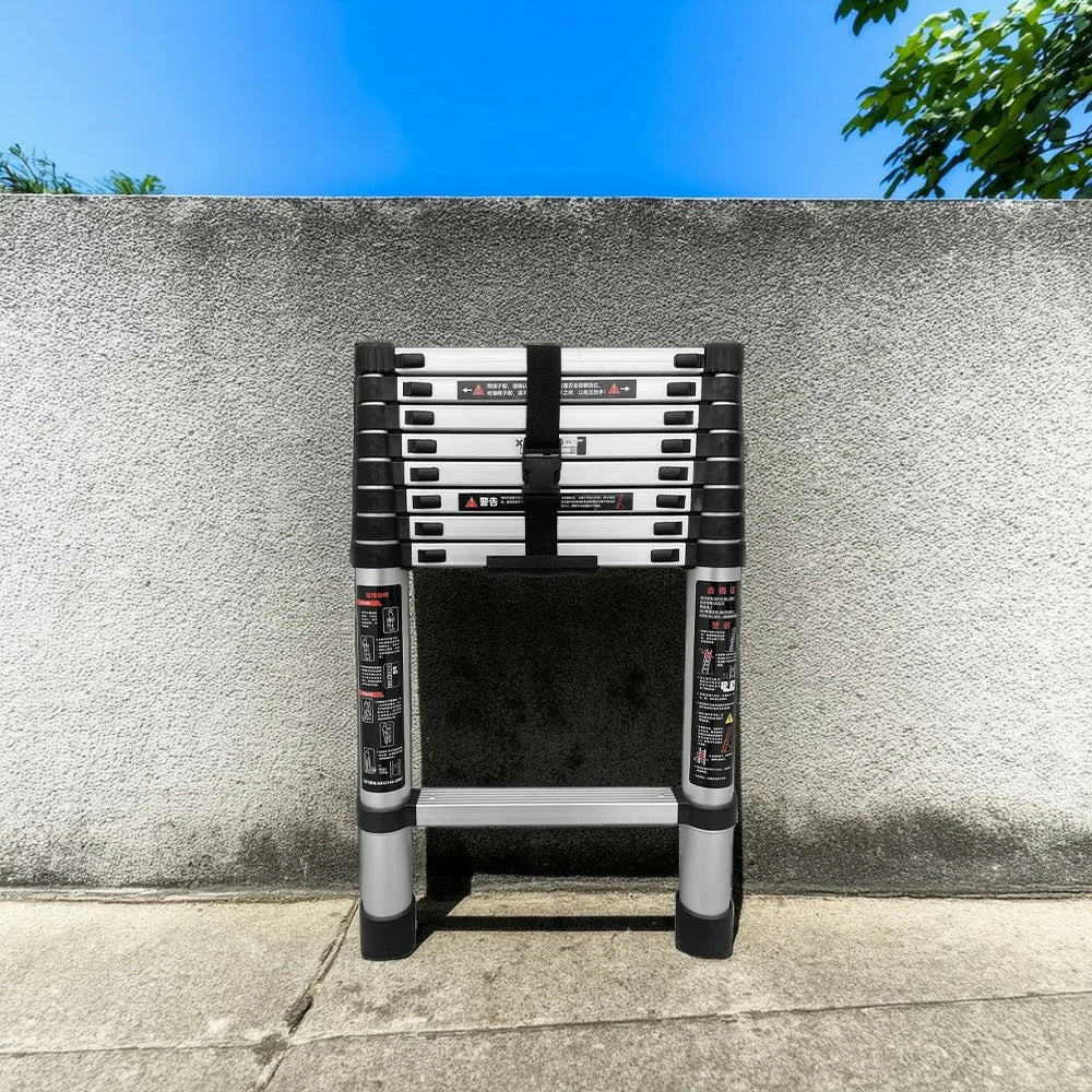 GROVIA Aluminium Telescopic Ladder 7/9 Step - Lightweight, Anti-Slip Base, Foldable & Space-Saving Design