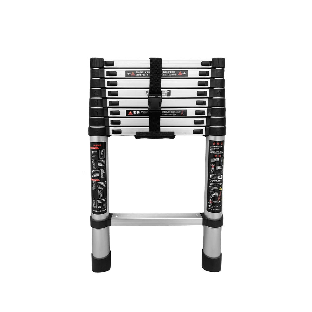 GROVIA Aluminium Telescopic Ladder 7/9 Step - Lightweight, Anti-Slip Base, Foldable & Space-Saving Design