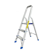 GROVIA Aluminium Step Ladder with Handrail 3/4/5 Step - Wide Anti-Slip Pedals, Foldable & Space-Saving Design