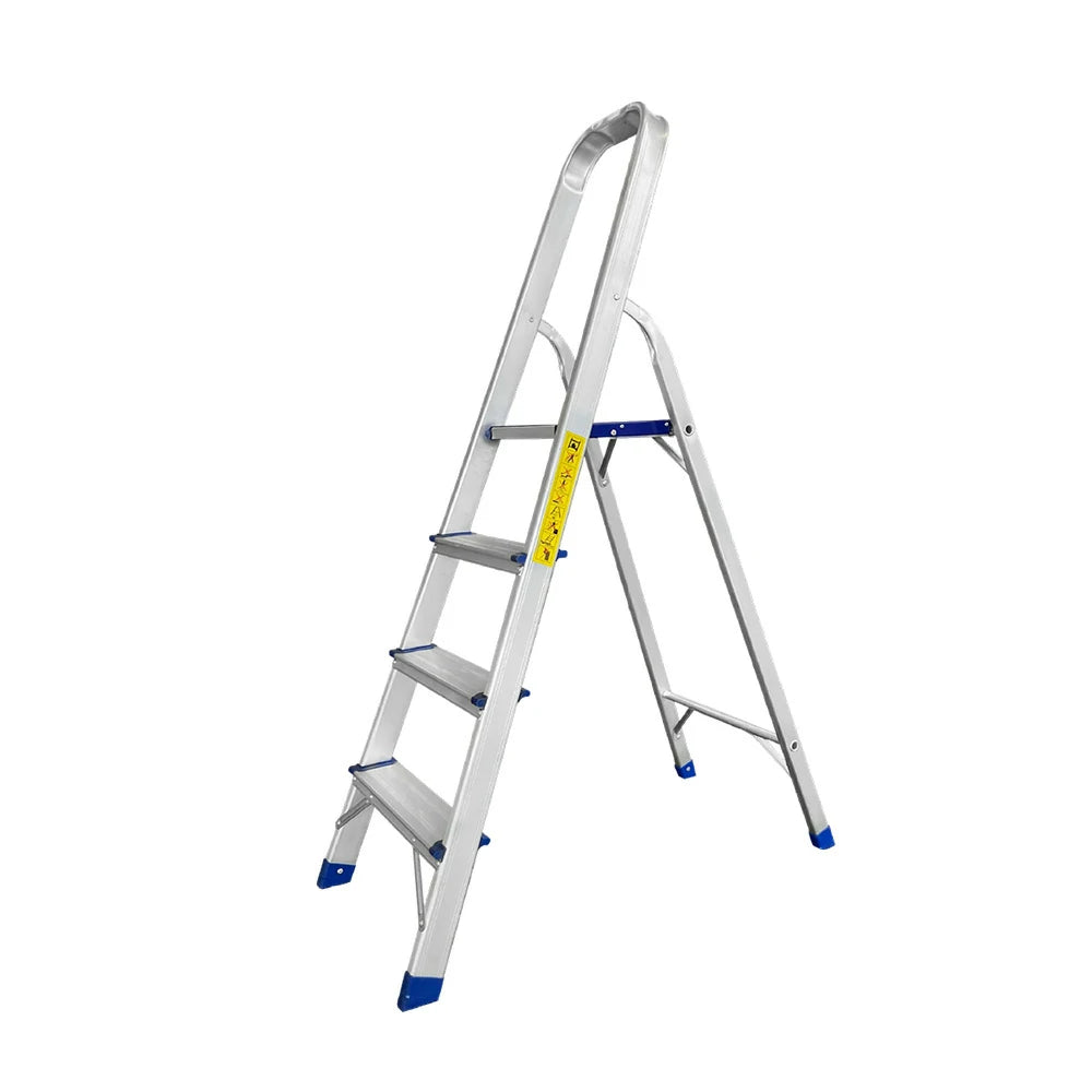 GROVIA Aluminium Step Ladder with Handrail 3/4/5 Step - Wide Anti-Slip Pedals, Foldable & Space-Saving Design