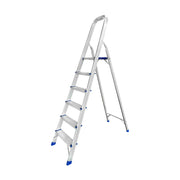 GROVIA Aluminium Step Ladder with Handrail 6/7 Step - Wide Anti-Slip Pedals, Foldable & Space-Saving Design