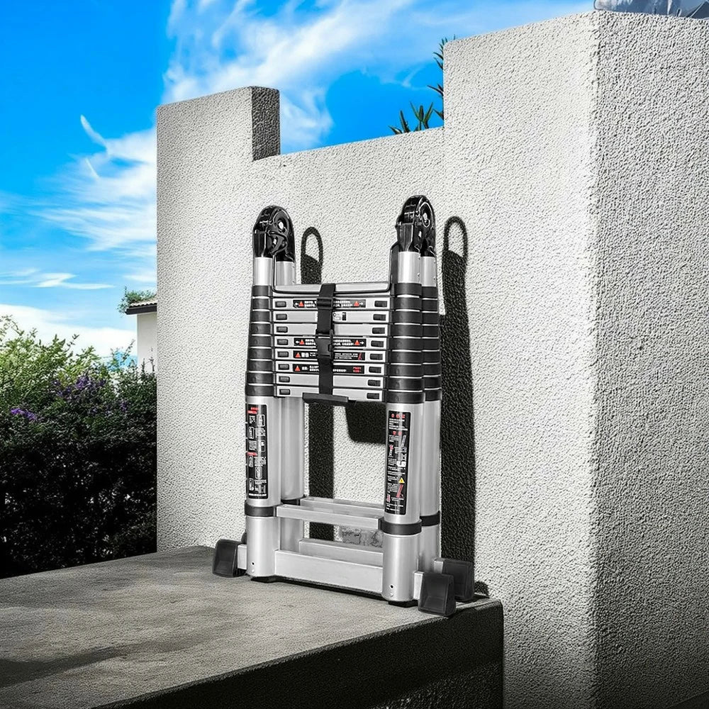 GROVIA Aluminium Multi-Purpose Joint Ladder 8/9/10/11 Step - Heavy-Duty, Anti-Slip, Foldable & Space-Saving Design