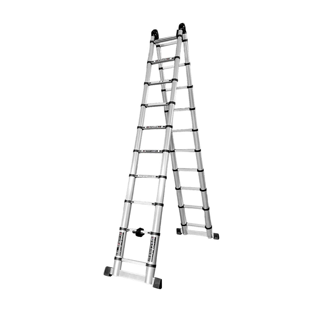 GROVIA Aluminium Multi-Purpose Joint Ladder 8/9/10/11 Step - Heavy-Duty, Anti-Slip, Foldable & Space-Saving Design