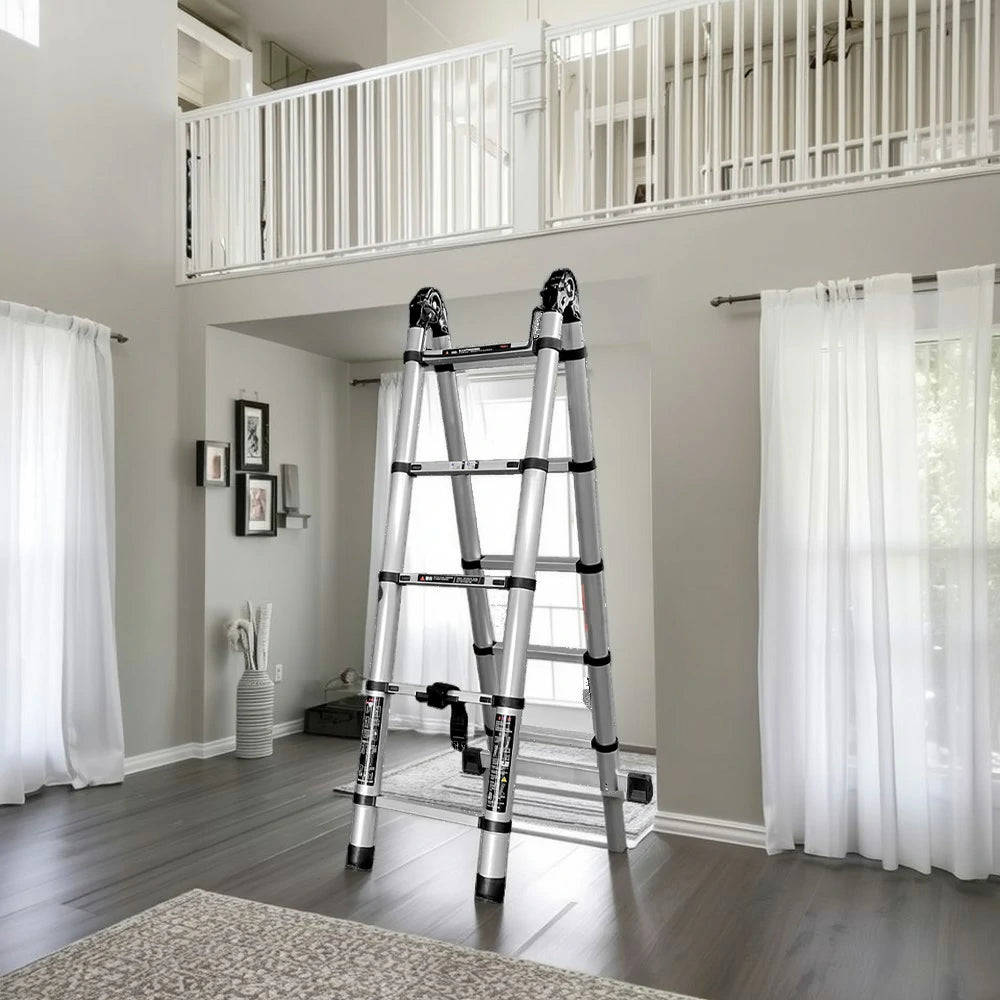 GROVIA Aluminium Multi-Purpose Joint Ladder 5/6/7 Step - Heavy-Duty, Anti-Slip, Foldable & Space-Saving Design