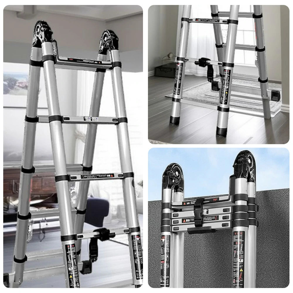 GROVIA Aluminium Multi-Purpose Joint Ladder 5/6/7 Step - Heavy-Duty, Anti-Slip, Foldable & Space-Saving Design