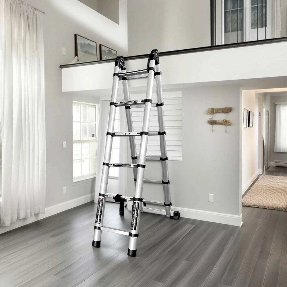 GROVIA Aluminium Multi-Purpose Joint Ladder 5/6/7 Step - Heavy-Duty, Anti-Slip, Foldable & Space-Saving Design
