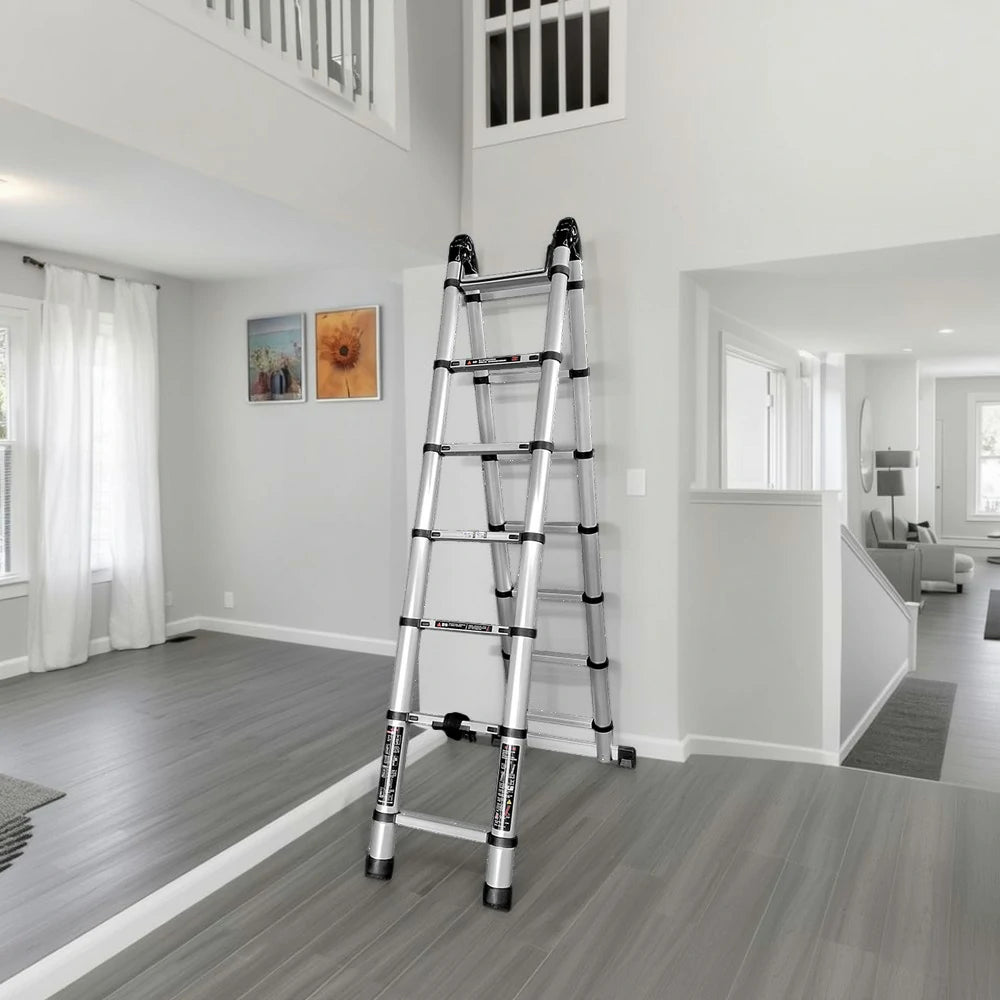 GROVIA Aluminium Multi-Purpose Joint Ladder 5/6/7 Step - Heavy-Duty, Anti-Slip, Foldable & Space-Saving Design