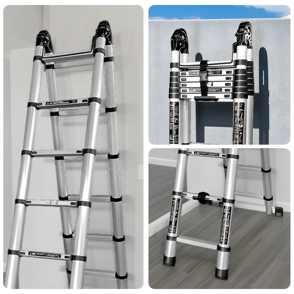 GROVIA Aluminium Multi-Purpose Joint Ladder 5/6/7 Step - Heavy-Duty, Anti-Slip, Foldable & Space-Saving Design