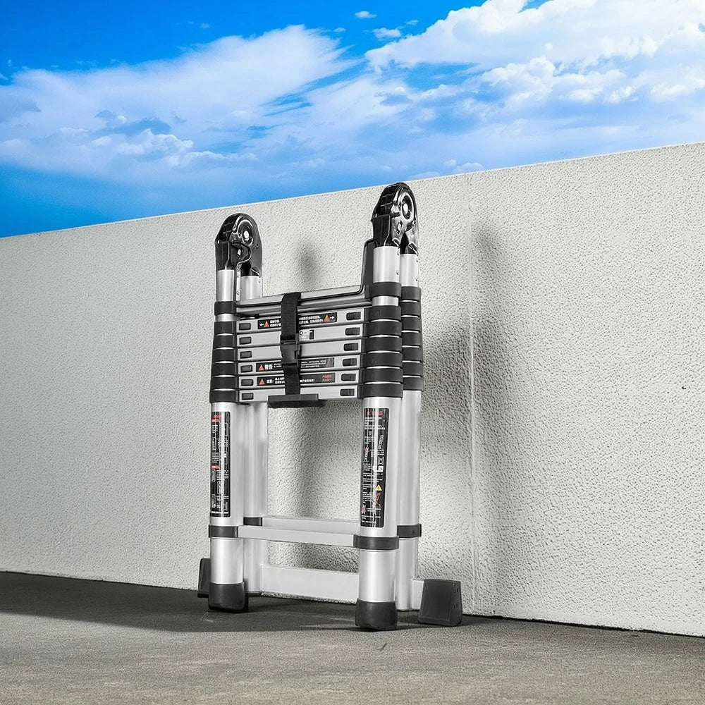 GROVIA Aluminium Multi-Purpose Joint Ladder 8/9/10/11 Step - Heavy-Duty, Anti-Slip, Foldable & Space-Saving Design