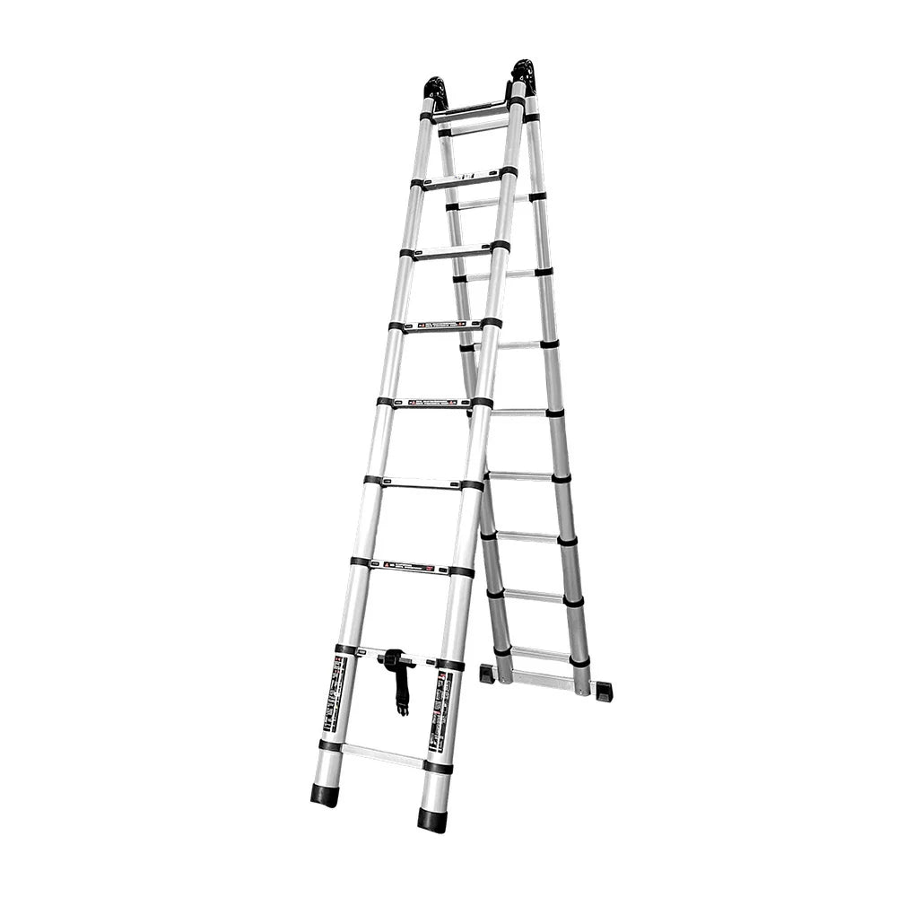 GROVIA Aluminium Multi-Purpose Joint Ladder 8/9/10/11 Step - Heavy-Duty, Anti-Slip, Foldable & Space-Saving Design