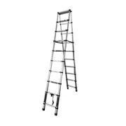 GROVIA Aluminium A-Frame Telescopic Ladder 10/11/12 Step - Heavy-Duty, Anti-Slip, Foldable & Space-Saving Design