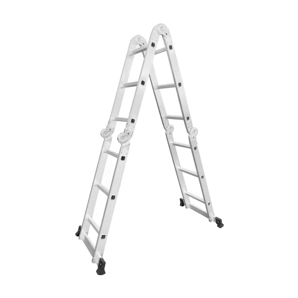 GROVIA 6-Step Dual-Use Folding Ladder Heavy-Duty Aluminum with Auto-Lock System & Wide Non-Slip Feet