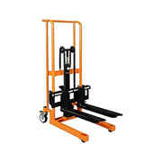 GROVIA Manual Lift Stacker - 400kg Load, 0.9/1.2m Lift Height, Swivel Castors, Open Fork Design, Warehouse Handling Equipment - Orange