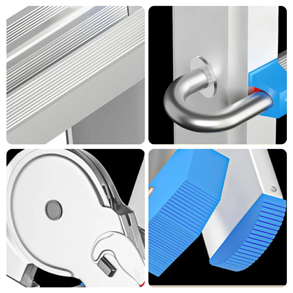 GROVIA 4/5/6 Step Carbon Steel Folding Ladder - 26cm Wide Pedals, Anti-Slip Feet, 7cm Slim Fold - White