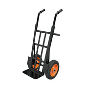 GROVIA Heavy-Duty Hand Truck - 1.3m Reinforced Angle Steel Frame, 450kg Load Capacity, 10-Inch Solid Wheels, Support Leg Design - Black