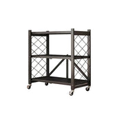 GROVIA 3-Tier Storage Rack, Tool-Free Snap-Lock Assembly, Heavy-Duty Steel Frame, Smooth Castors, Ventilated Shelves - Black