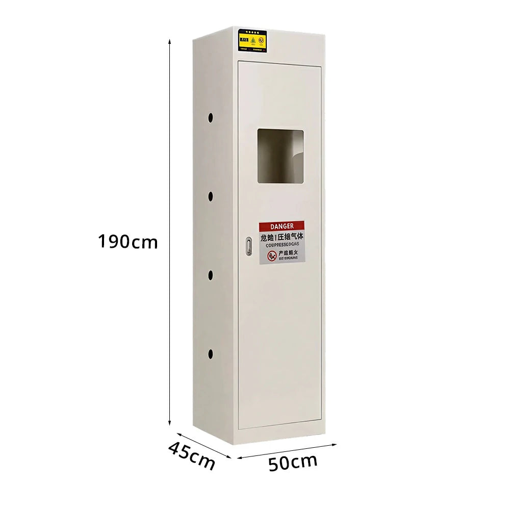 GROVIA Single Gas Cylinder Storage Cabinet No Alarm 190cm Safety Locker for Workshop - White
