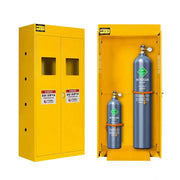 GROVIA Double Gas Cylinder Storage Cabinet No Alarm Safety Locker for Workshop - Yellow
