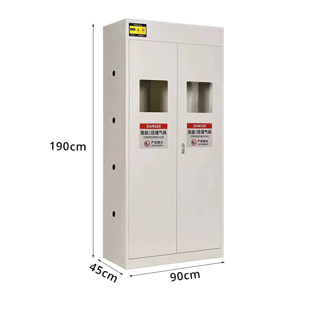 GROVIA Double Gas Cylinder Storage Cabinet No Alarm Safety Locker for Workshop - White