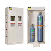 GROVIA Double Gas Cylinder Storage Cabinet No Alarm Safety Locker for Workshop - White