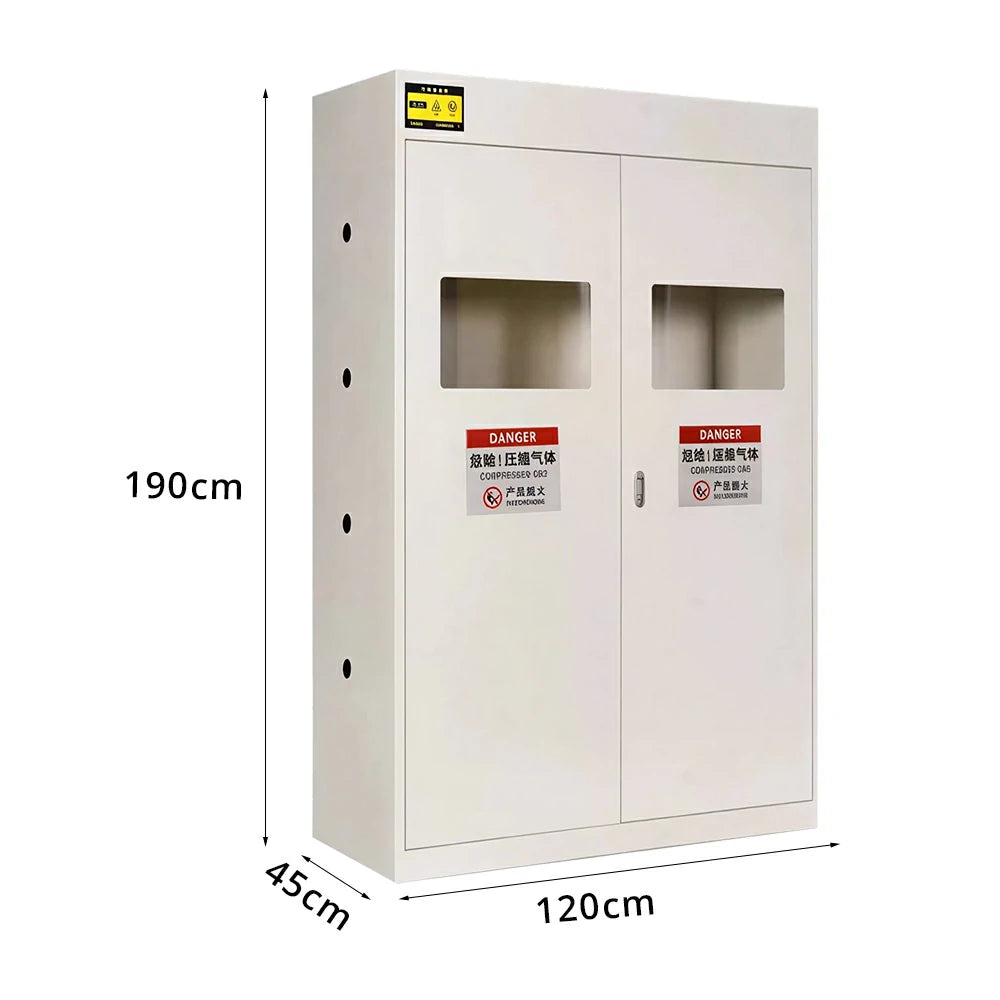 GROVIA Triple Gas Cylinder Storage Cabinet No Alarm Safety Locker for Workshop - White