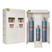 GROVIA Triple Gas Cylinder Storage Cabinet No Alarm Safety Locker for Workshop - White