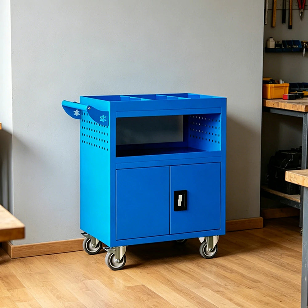 GROVIA Multi-Function Tool Cart Rolling Storage Trolley for Garage Workshop - Blue