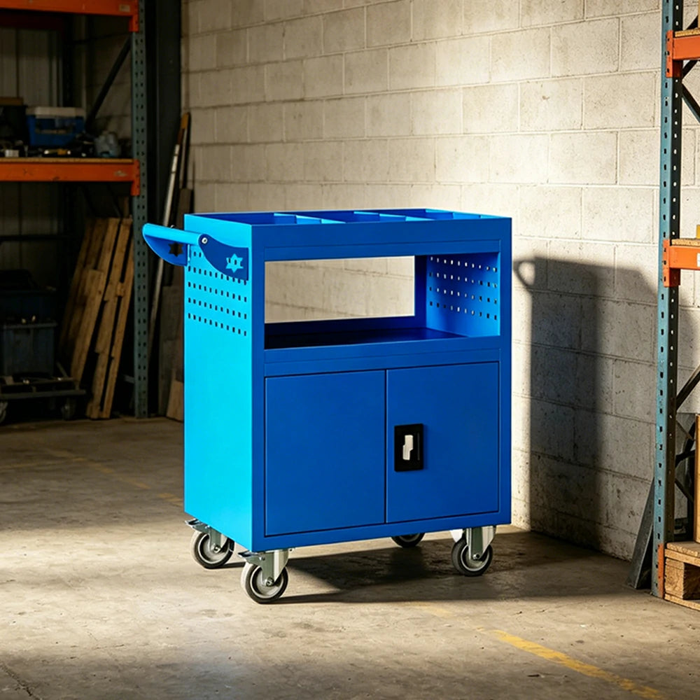 GROVIA Multi-Function Tool Cart Rolling Storage Trolley for Garage Workshop - Blue