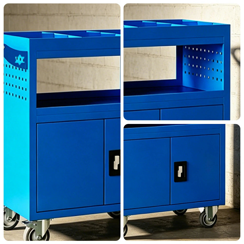 GROVIA Multi-Function Tool Cart Rolling Storage Trolley for Garage Workshop - Blue