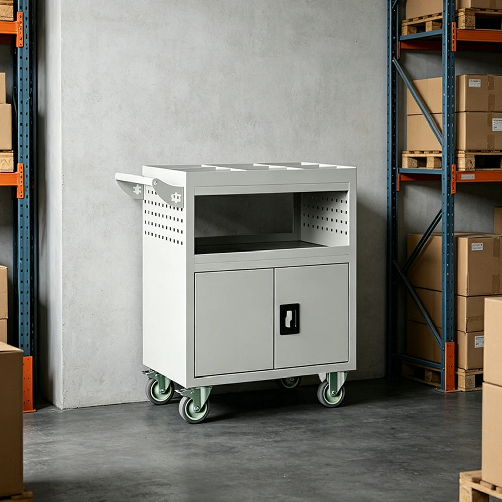 GROVIA Multi-Function Tool Cart Rolling Storage Trolley for Garage Workshop - Grey