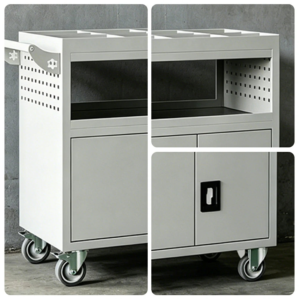 GROVIA Multi-Function Tool Cart Rolling Storage Trolley for Garage Workshop - Grey