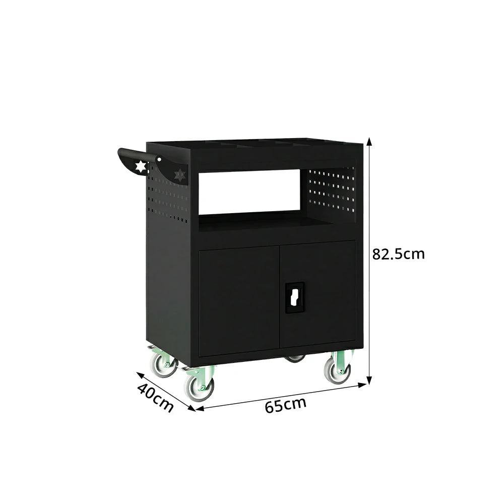 GROVIA Multi-Function Tool Cart Rolling Storage Trolley for Garage Workshop - Black