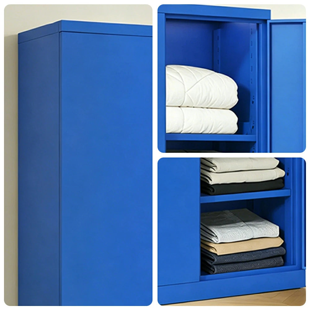 GROVIA 5-Tier Thickened Steel Storage Cabinet 100cm Wide for Bedroom Garage & Utility Storage - Blue