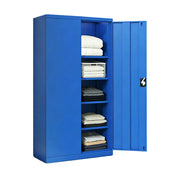 GROVIA 5-Tier Thickened Steel Storage Cabinet 100cm Wide for Bedroom Garage & Utility Storage - Blue