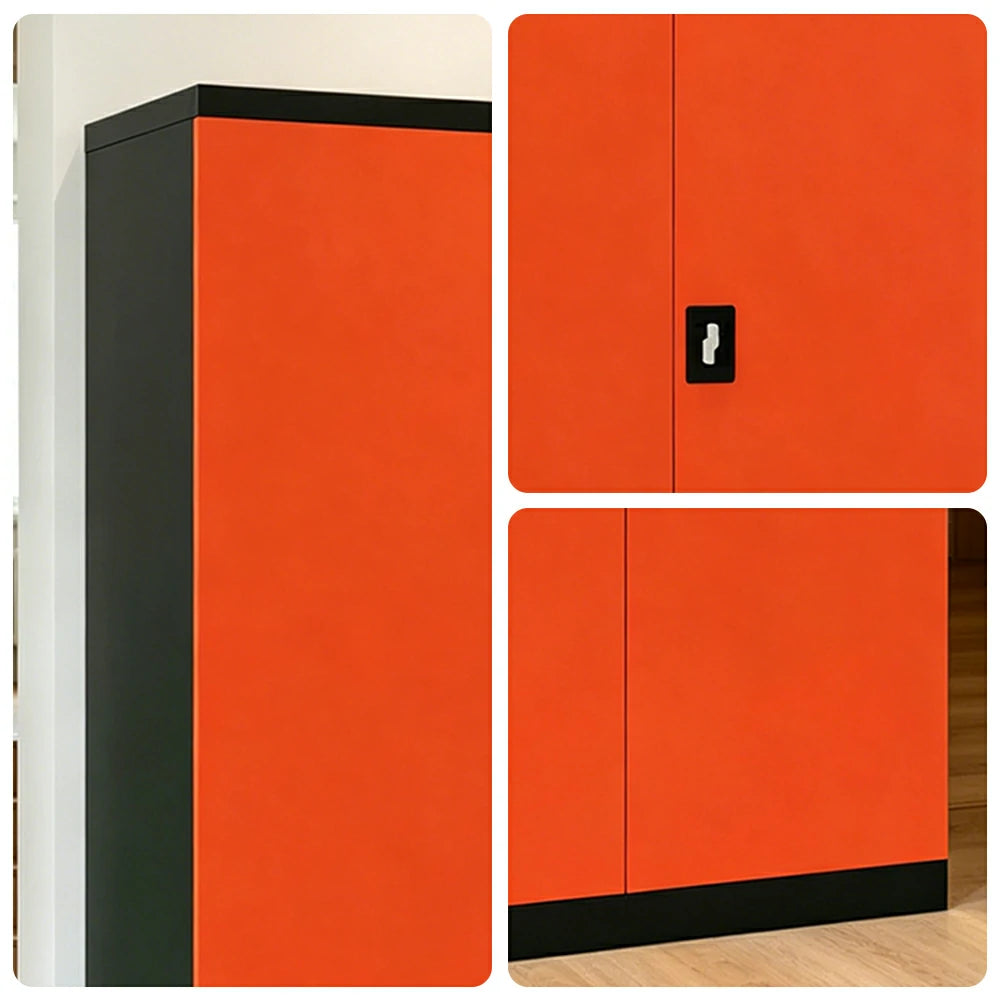 GROVIA 5-Tier Thickened Steel Storage Cabinet 100cm Wide for Bedroom Garage & Utility Storage - Orange