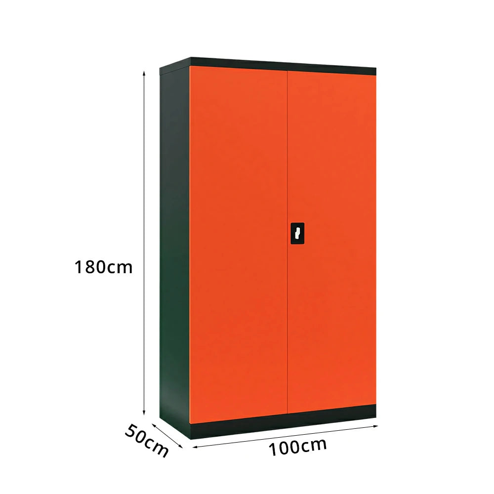 GROVIA 5-Tier Thickened Steel Storage Cabinet 100cm Wide for Bedroom Garage & Utility Storage - Orange