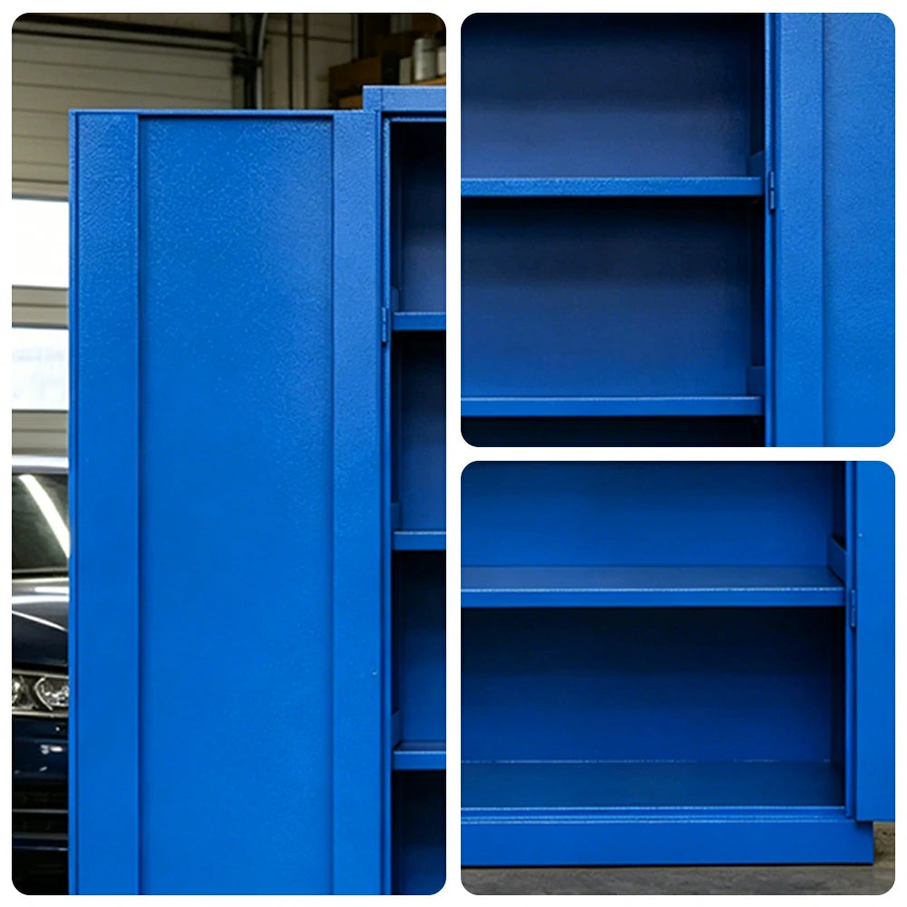 GROVIA Multi-Function Heavy Duty Tool Cabinet 4 Inner Shelves No Pegboard 100cm Wide for Garage & Workshop Storage - Blue