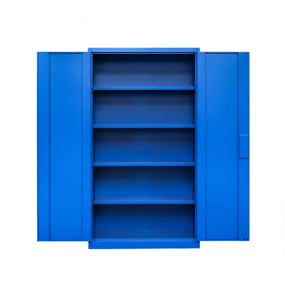 GROVIA Multi-Function Heavy Duty Tool Cabinet 4 Inner Shelves No Pegboard 100cm Wide for Garage & Workshop Storage - Blue