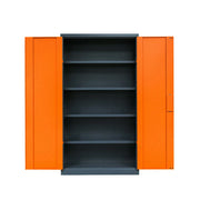 GROVIA Multifunction Tool Cabinet - 4 Inner Shelves No Mesh Door for Garage Workshop - Orange Grey